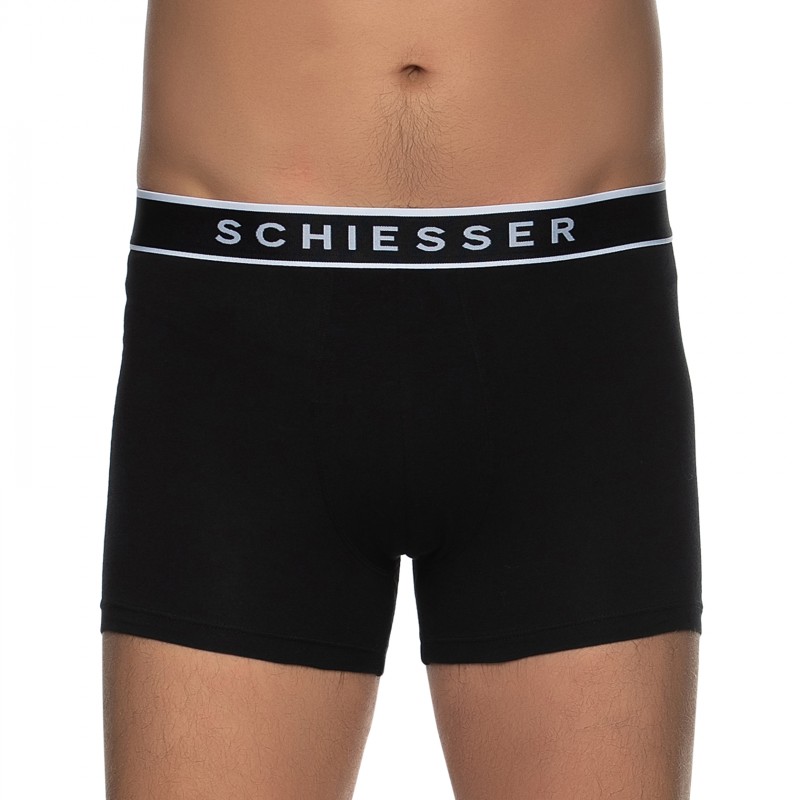 Boxerman_Herrenunterwäsche_Boxershorts_Schiesser_3-er Set_Trunks_Schwarz
