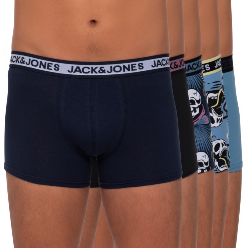 Boxerman_Herrenunterwäsche_Boxershorts_Jack & Jones_Set_Trunks_Schwarz, Blau & Motiv