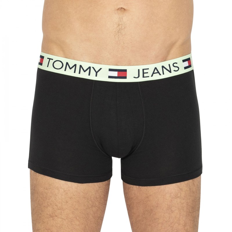 Tommy Jeans 3-er Set Trunks Schwarz mit verschiedenfarbigem Webbund