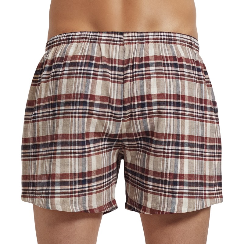 Schiesser_Boxershorts_Rot_Beige_Kariert_Dunkelblau