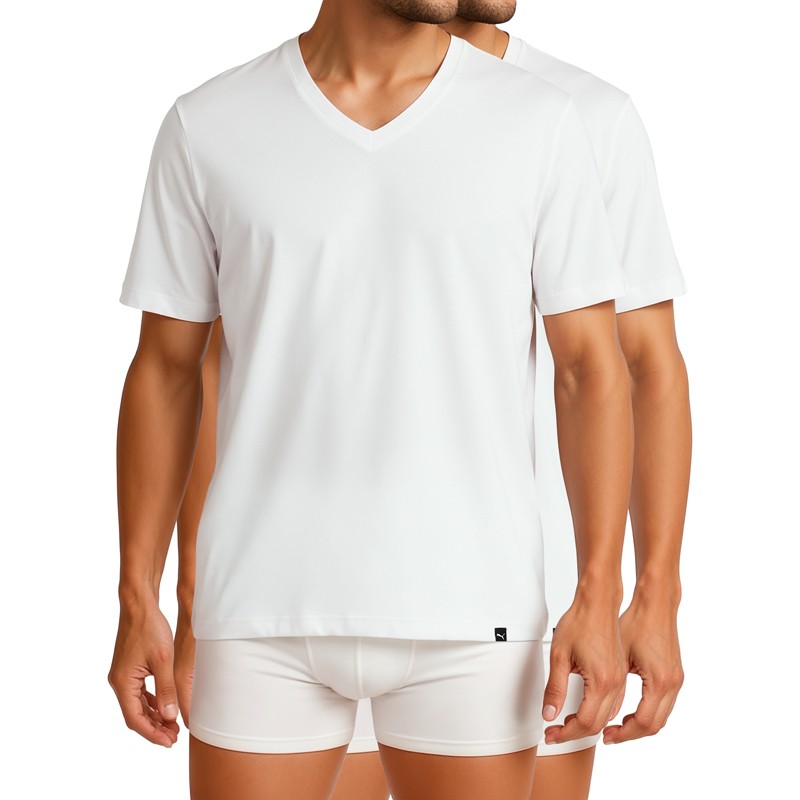 Puma 2-er Set V-Neck T-Shirts Weiß günstig online kaufen