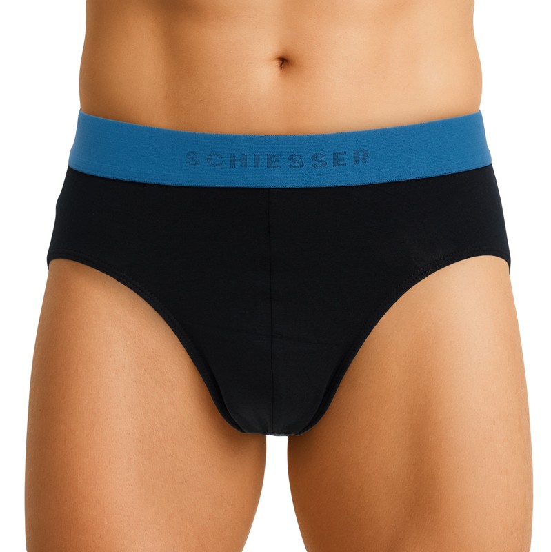 Boxerman_Schiesser_5-erSet_Slips_Schwarz_mit_verschiedenfarbigen_Webbund