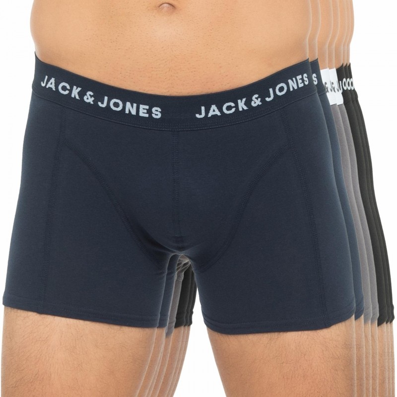 Jack & Jones 7-er Set Trunks Blau, Grau & Schwarz