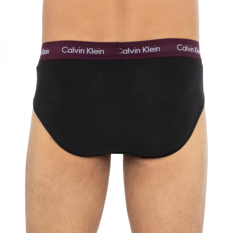 CalvinKlein_5-erSet_Slips_Schwarz_mitverschiedenfarbigemWebbund