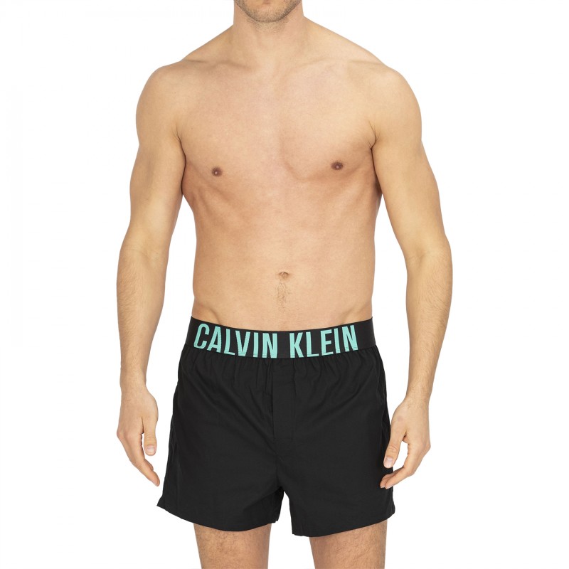 Calvin Klein 2-er Set Boxershorts Schwarz mit verschiedenfarbigem Webbund
