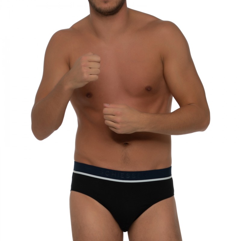 Boxerman_Herrenunterwäsche_Boxershorts_Schiesser_3-er Set_Slips_Schwarz