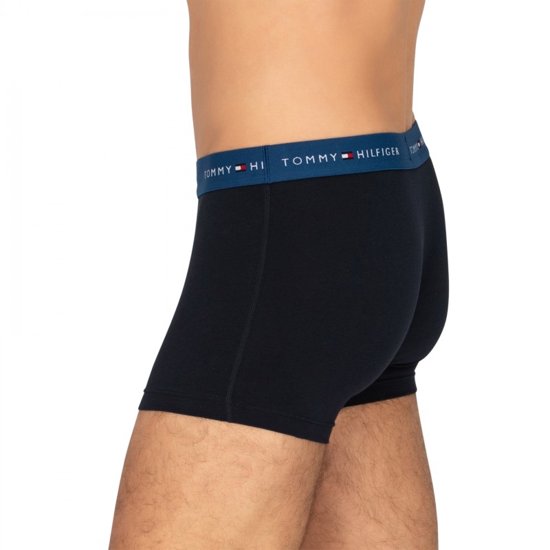 Tommy Hilfiger 3-er Set Trunks Blau mit verschiedenfarbigem Webbund