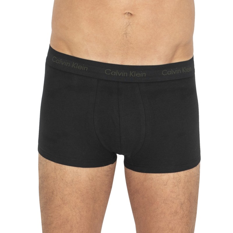 Calvin Klein 3-er Set Low Rise Trunks Schwarz mit verschiedenfarbigem Webbund