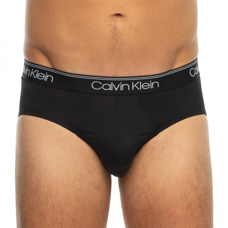 CalvinKlein_3-erSet_Slips_Schwarz_mitverschiedenfarbigemWebbund