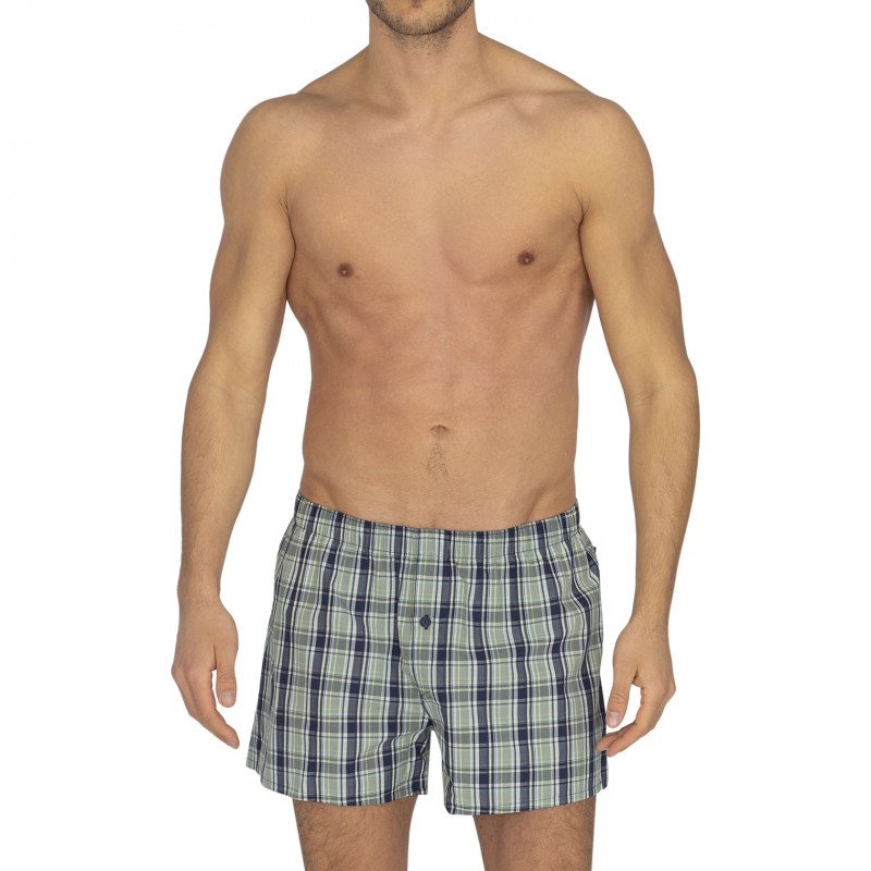 Hanro_Boxershorts_Grau,Blau&Gelb_kariert