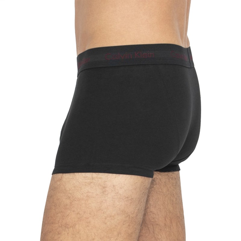 Calvin Klein 3-er Set Low Rise Trunks Schwarz mit verschiedenfarbigem Webbund