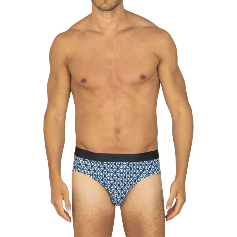 Mey_Slip_Blau_mit_graphischem_Muster