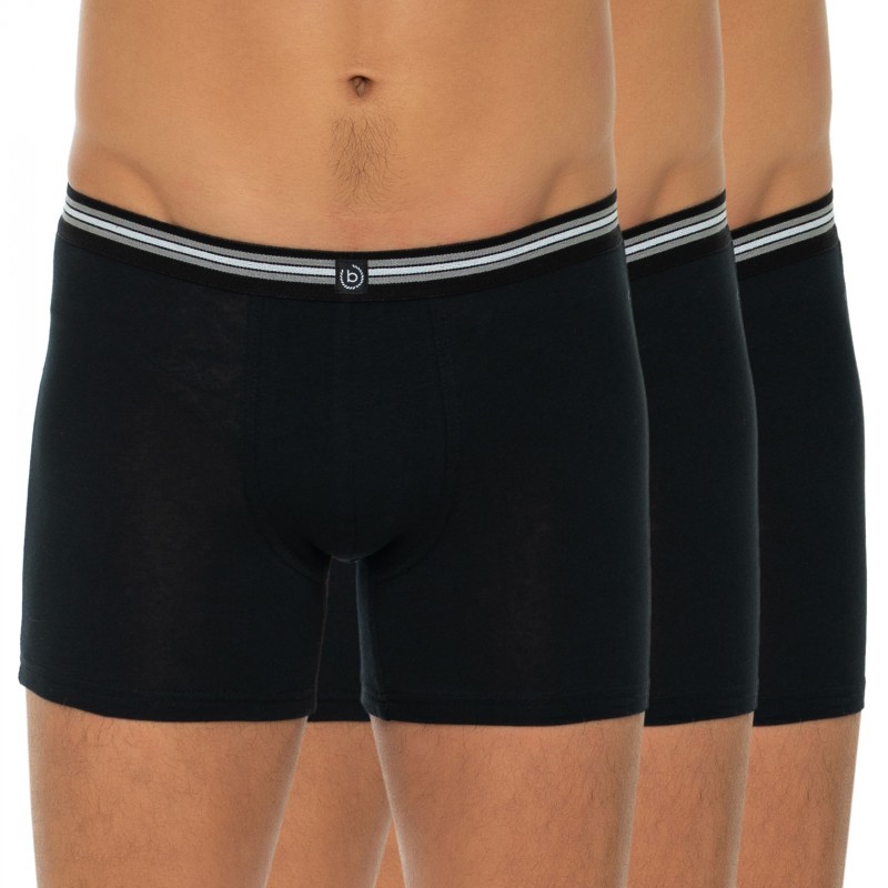 Boxerman_Herrenunterwäsche_Boxershorts_Bugatti_3er Set_Trunks_Schwarz