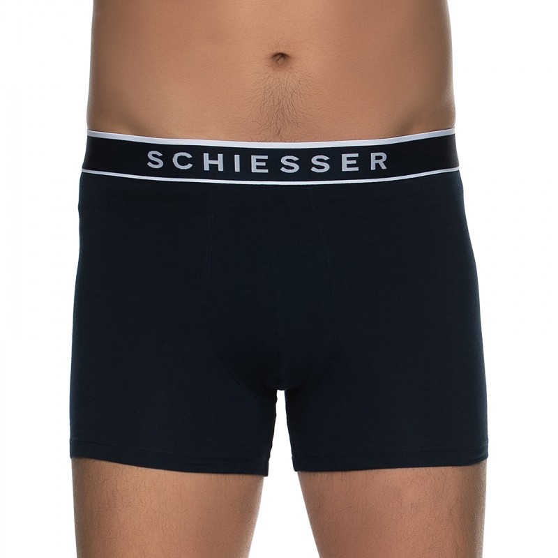Boxerman_Herrenunterwäsche_Boxershorts_Schiesser_3-er Set_Trunks_Dunkelblau