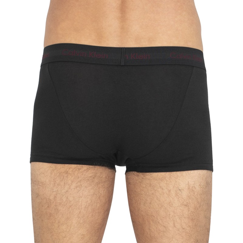 Calvin Klein 3-er Set Low Rise Trunks Schwarz mit verschiedenfarbigem Webbund