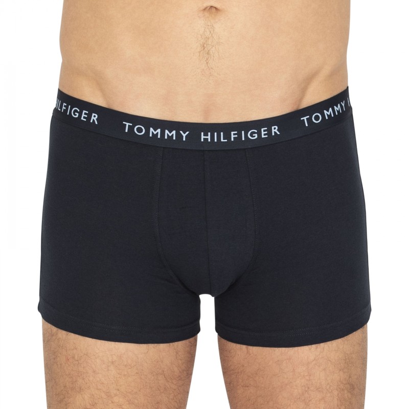 Tommy Hilfiger 3-er Set Trunks Blau mit verschiedenfarbigem Webbund