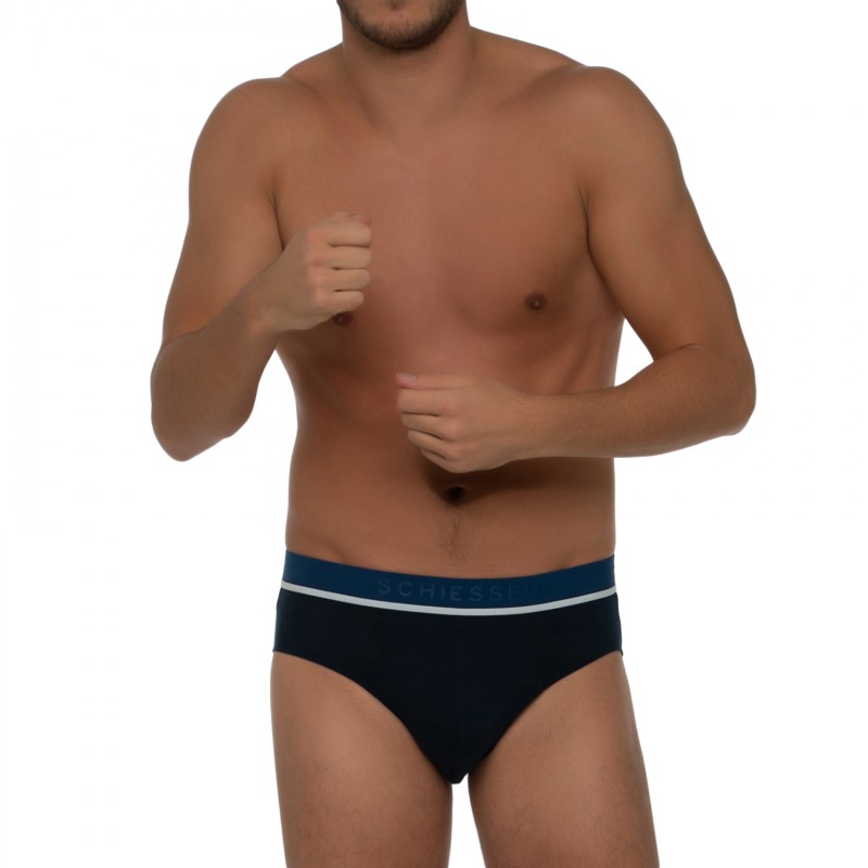 Boxerman_Herrenunterwäsche_Boxershorts_Schiesser_3-er Set_Slips_Dunkelblau