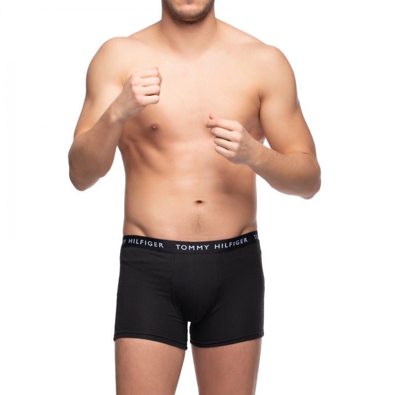 Boxerman_Boxershorts_Herrenunterwäsche_Tommy Hilfiger_3-er Set_Trunks_Grau Schwarz Weiß
