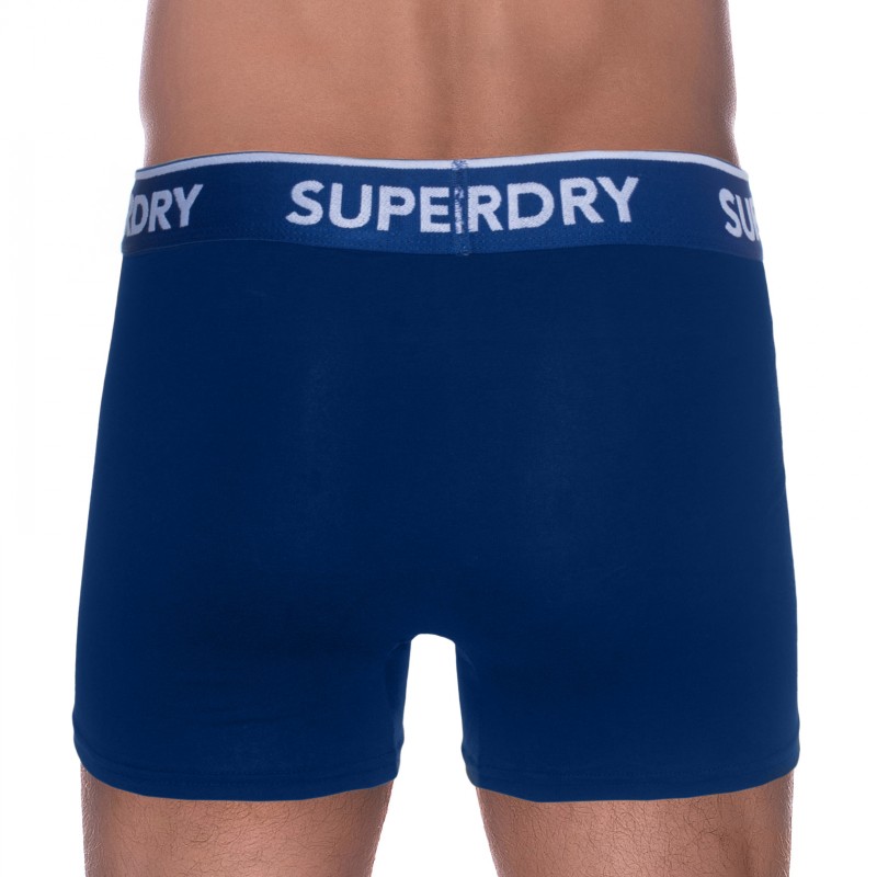 Boxerman_Herrenunterwäsche_Boxershorts_Superdry_2-er Set_Trunks_Blau Grau Schwarz