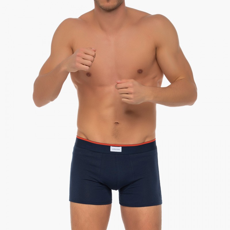 Boxerman_Herrenunterwäsche_Boxershorts_Seidensticker_3-er Set_Trunks_Blau & Kariert