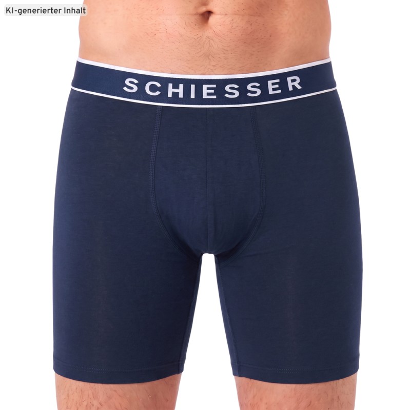 Schiesser_3-er Set_Trunks_Dunkelblau