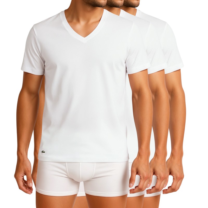 Lacoste_3-er Set_T-Shirts_Weiß