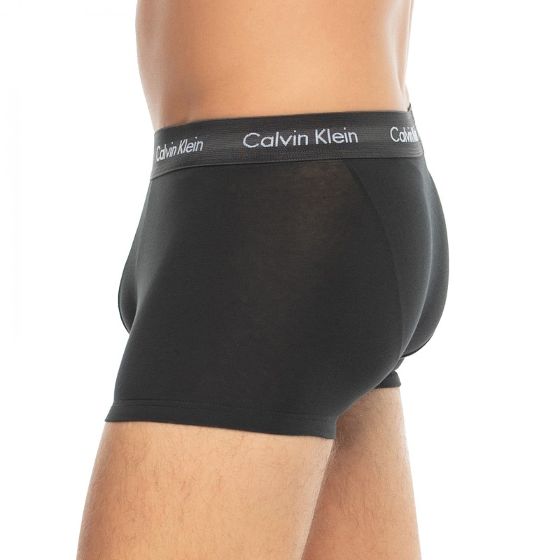 CalvinKlein_3-erSet_LowRise_Trunks_Schwarz_mitverschiedenfarbigemWebbund