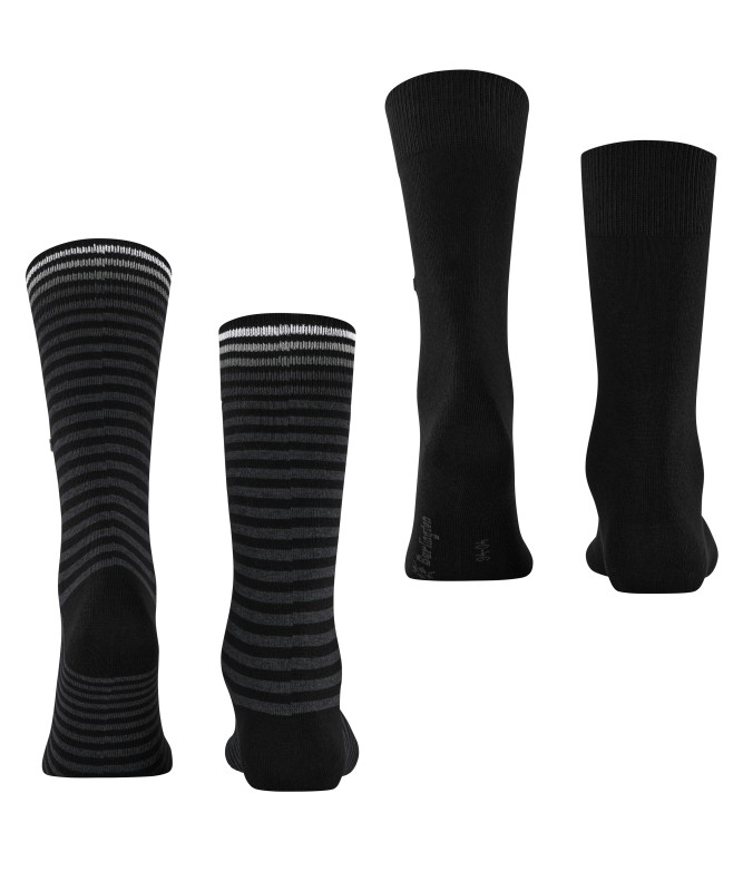 Burlington_2erSet_Socke_Schwarz_Grau