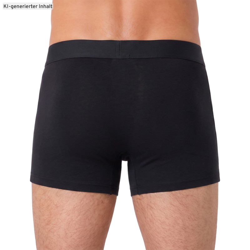 Schiesser_3-er Set_Shorts_Schwarz_mitMuster