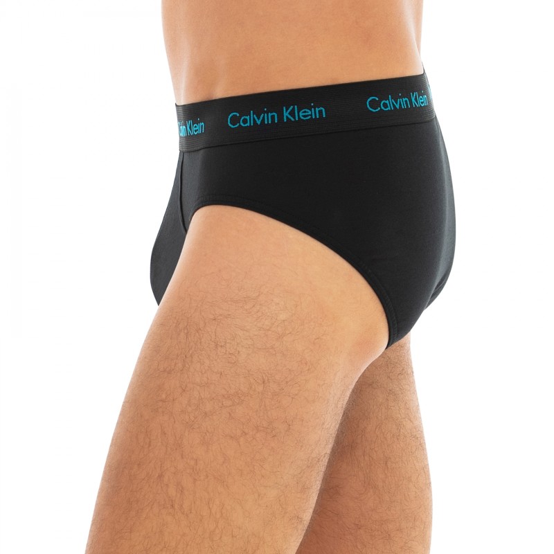 CalvinKlein_3-erSet_HipBriefs_Schwarz_mitverschiedenfarbigemWebbund