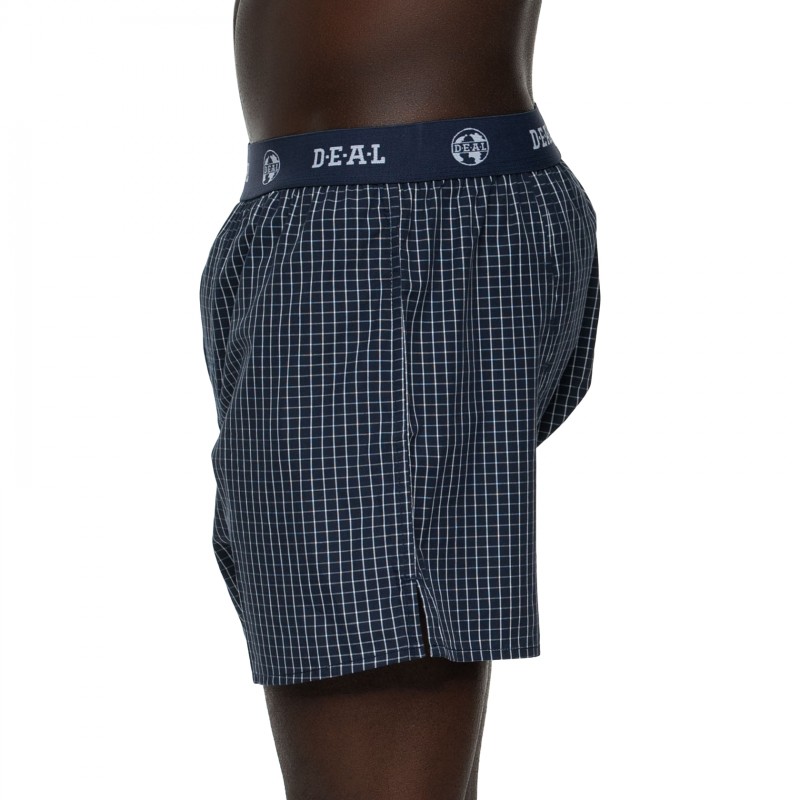 Boxerman_Herrenunterwäsche_D.E.A.L International_Boxershorts_Logobund_Blau kariert
