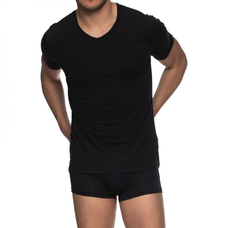 Boxerman_Herrenunterwäsche_Unterhemden_Puma_2-er Set_V-Neck_T-Shirts_Schwarz