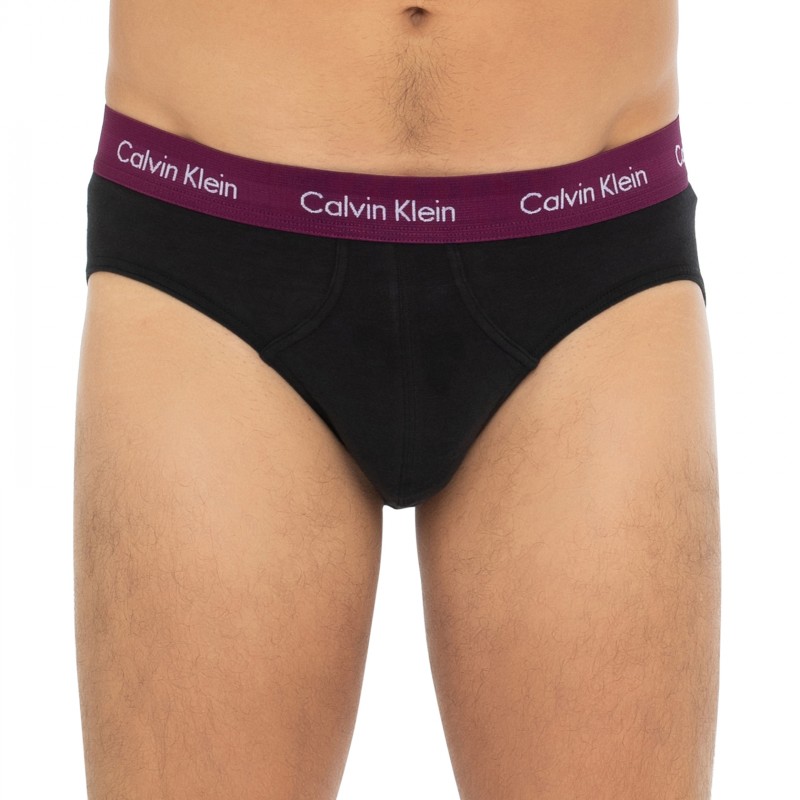 CalvinKlein_5-erSet_Slips_Schwarz_mitverschiedenfarbigemWebbund