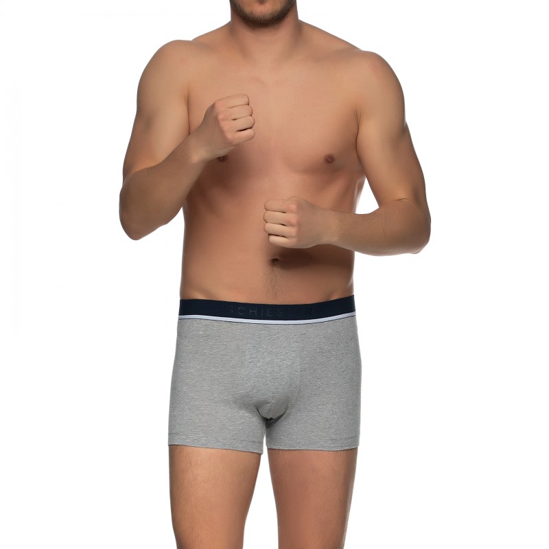 Boxerman_Herrenunterwäsche_Boxershorts_Schiesser_3-erSet_Trunks_Schwarz Grau & Dunkelblau