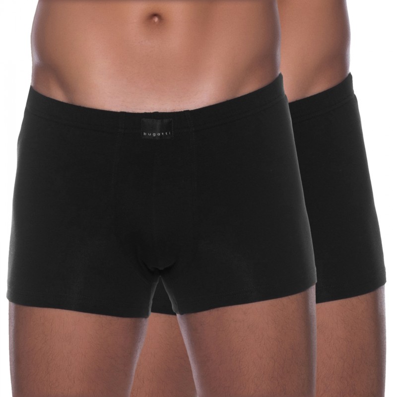 Boxerman_Herrenunterwäsche_Boxershorts_Bugatti_2-er Set_Trunks_Schwarz