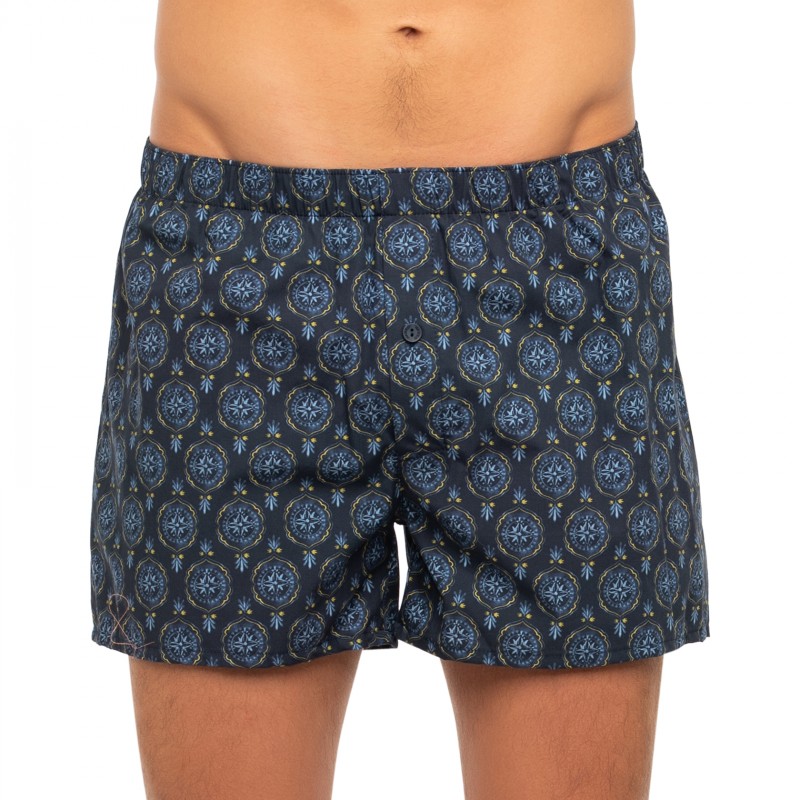 Boxerman_Herrenunterwäsche_Boxershorts_Hanro_Boxershorts_Dunkelblau_Muster