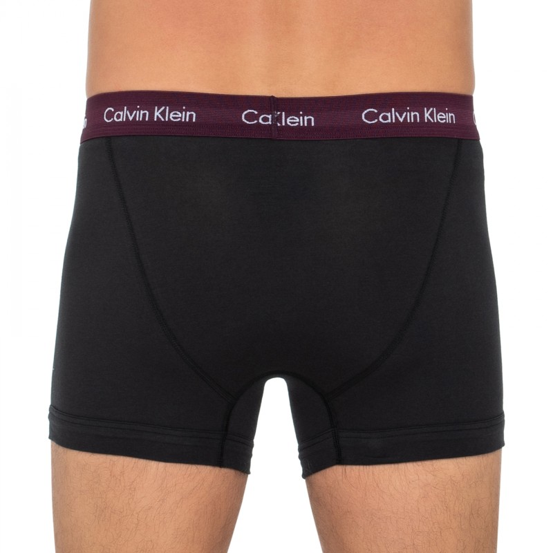 CalvinKlein_3-erSet_Trunks_Schwarz_mitverschiedenfarbigemWebbund