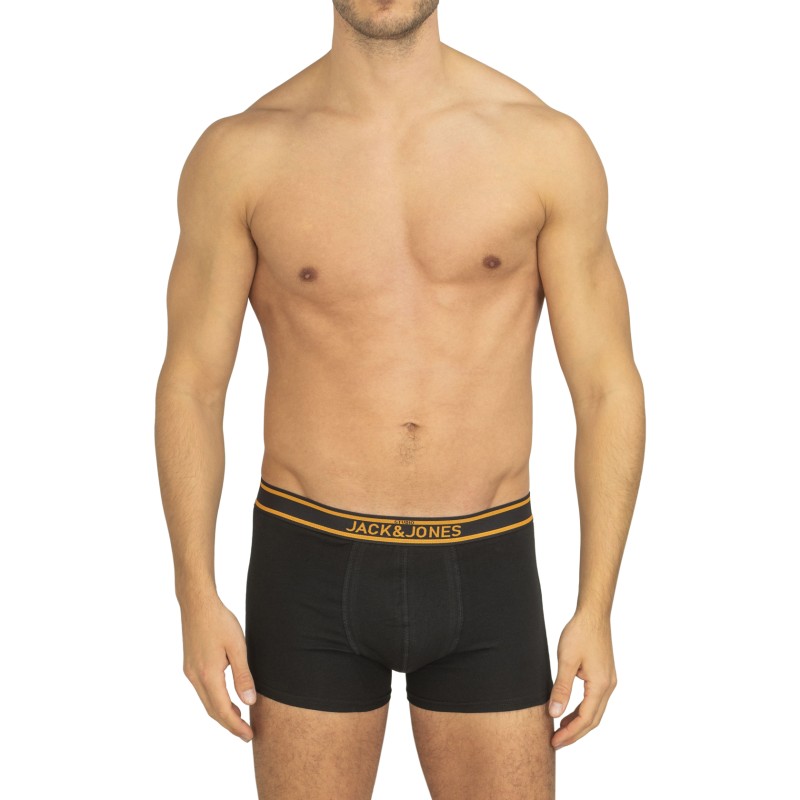 Jack & Jones 5-er Set Trunks Schwarz, Grau & Blau mit verschiedenfarbigen Webbund