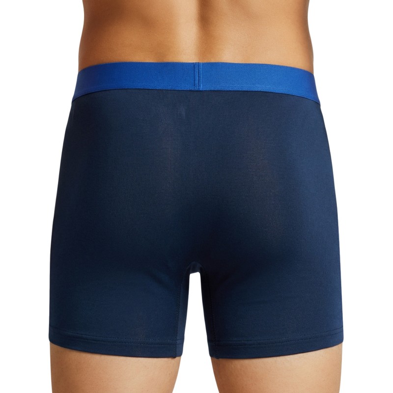 Schiesser_2-erSet_Trunks_Dunkelblau_mit_verschiedenfarbigem_Webbund