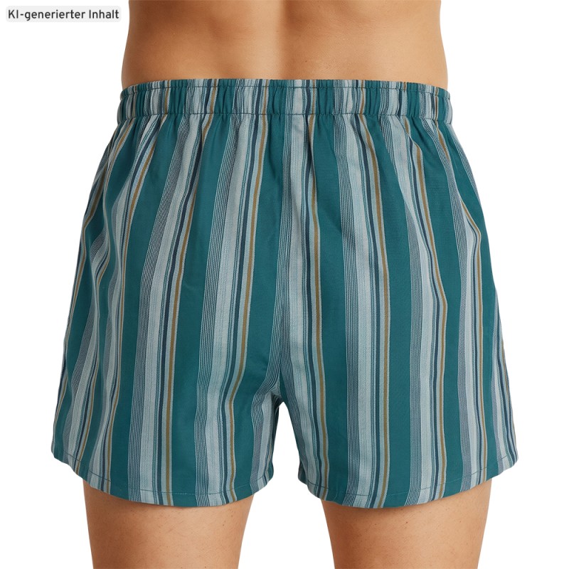 Schiesser_Boxershorts_Grün_Blau_gestreift_Blaugrau
