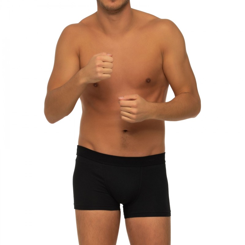 Boxerman_Herrenunterwäsche_Boxershorts_Seidensticker_3-er Set_Trunks_Grau Schwarz & Gestreift