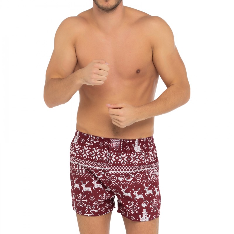 LousyLivin_2-erSet_Boxershorts_Blau&Rot_mitweihnachtlichemAll-Over Print