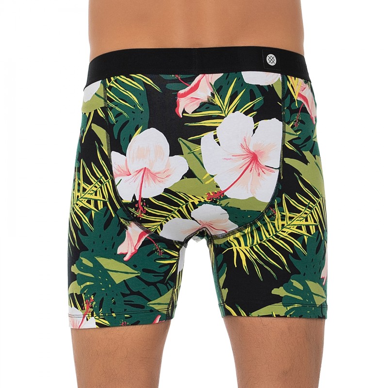 Boxerman_Herrenunterwäsche_Boxershorts_Stance_Boxer Briefs_Grün_mit Hawaiiblüten