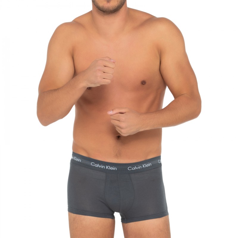 Calvin Klein_3-er Set_Low Rise Trunks_Grün Türkis & Grau