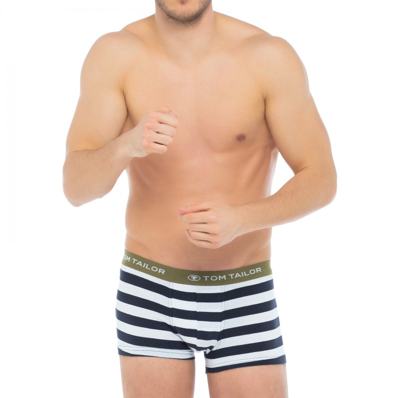 TomTailor_3-erSet_Trunks_Blau,Weiß&Khaki_gestreift