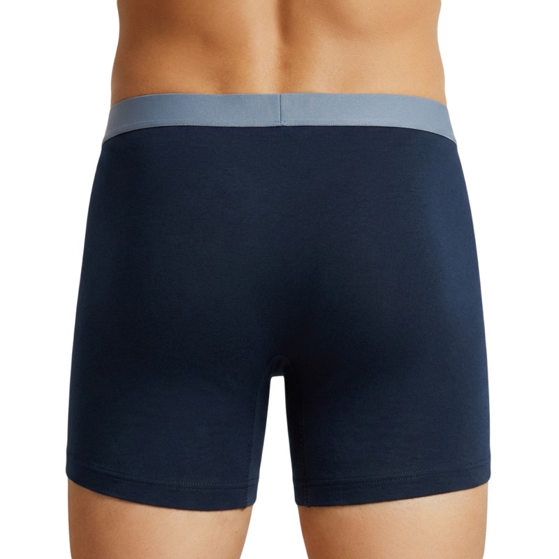 Schiesser_2-erSet_Trunks_Dunkelblau_mit_verschiedenfarbigem_Webbund