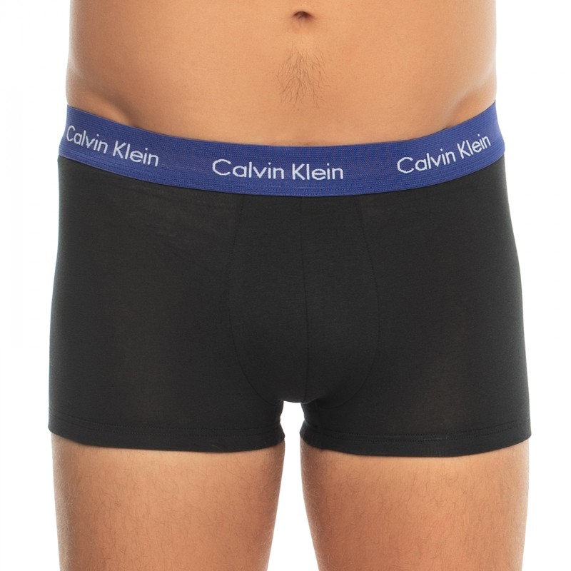 CalvinKlein_3-erSet_LowRise_Trunks_Schwarz_mitverschiedenfarbigemWebbund