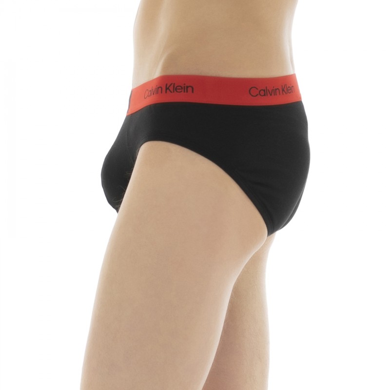 CalvinKlein_7-erSet_Slips_Schwarz_mitverschiedenfarbigemWebbund