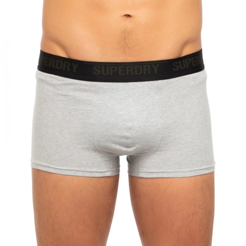 Boxerman_Herrenunterwäsche_Boxershorts_Superdry_3-er Set_Trunks_Schwarz Grün & Grau