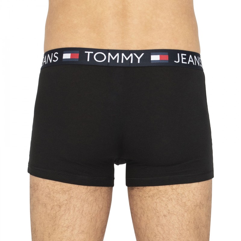 Tommy Jeans 3-er Set Trunks Schwarz mit verschiedenfarbigem Webbund